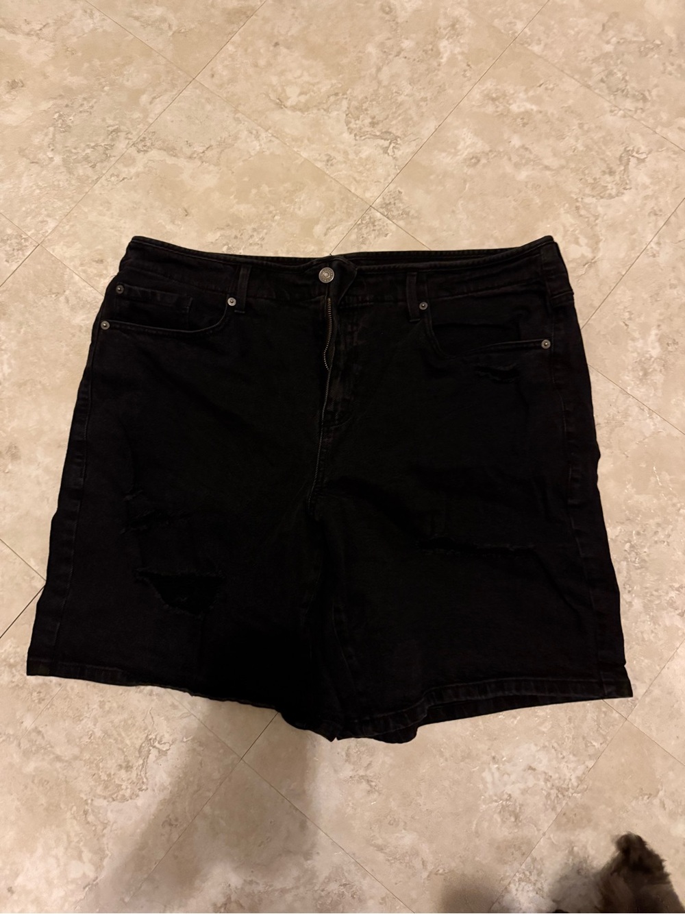 torrid Black High-Rise Distressed Denim jorts